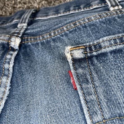 Levis 550 Jeans Mens Relaxed Fit Straight Leg Medium Blue Denim Size 40x32 - Thumbnail 7
