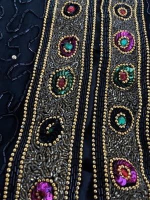 Laurence Kazar Women’s Size L Vintage 80’s Black Sequined Beaded Evening Jacket - Thumbnail 3
