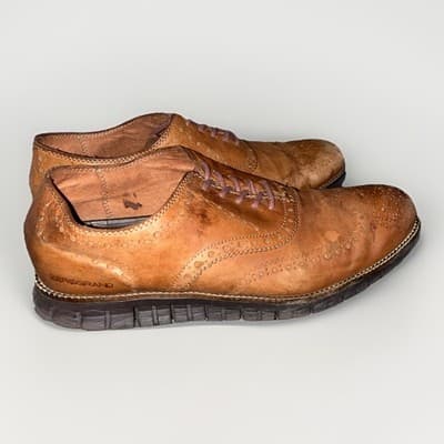 Cole Haan 2.Zerogrand Wingtip Oxford Mens Size 10.5 Brown Leather Brogue Shoes - Thumbnail 2