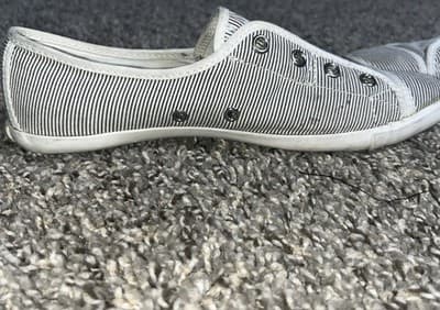 Converse All Star Black And White Striped Low Top No Laces Slip On Women's 6.5 - Thumbnail 5