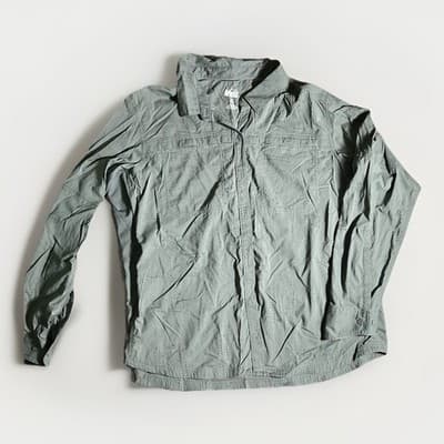 REI Co-op Shirt Womens Xl Gray Button Up Sahara Long Slv Vented Fishing Hiking