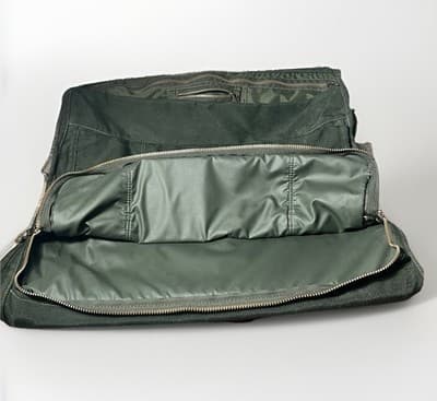 Dakota Tumi Vintage Garment Bag Gree Canvas Brown Leather Trim Classic - Thumbnail 4