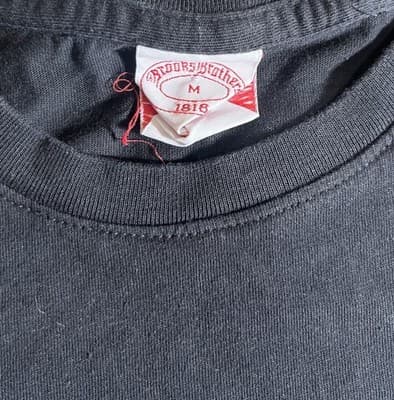 Brooks Brothers T Shirt Men's Size M Black Short Sleeve Gold Embroidered Logo - Thumbnail 3