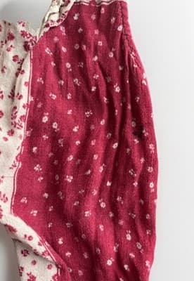 DEMOCRACY Women’s Boho Eyelet Lace Floral Top Blouse Red Size X Large Summer - Thumbnail 5