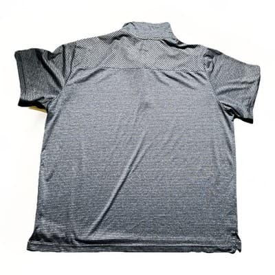 Adidas Gray Striped Golf Polo Shirt Performance Short Sleeve XL Summer - Thumbnail 3