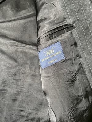 Brooks Brothers Mens Blazer 48R Gray Pinstripe Wool Stretch Suit Jacket 346 - Thumbnail 4