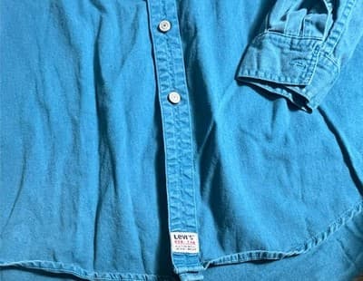 Vintage Levis Shirt Jacket Mens Xl Chore Shacket Metal Buttons Canvas 90s Dyed - Thumbnail 4