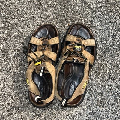 KEEN Sarasota Leather Waterproof Hiking Sandal Trail Brown Yellow Women’s Sz 6.5 - Thumbnail 2