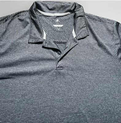 Adidas Gray Striped Golf Polo Shirt Performance Short Sleeve XL Summer - Thumbnail 2