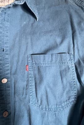 Vintage Levis Shirt Jacket Mens Xl Chore Shacket Metal Buttons Canvas 90s Dyed - Thumbnail 5