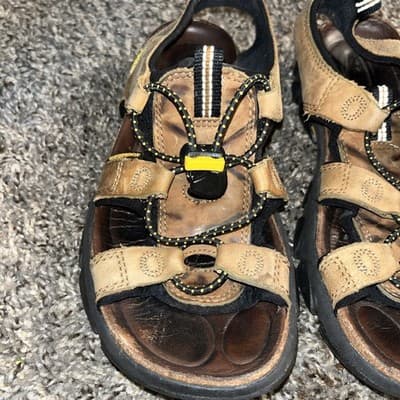 KEEN Sarasota Leather Waterproof Hiking Sandal Trail Brown Yellow Women’s Sz 6.5 - Thumbnail 4