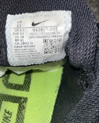Nike Air Zoom Pegasus 35 Sneakers Mens Size 8.5 Black Running Shoes Performance - Thumbnail 7