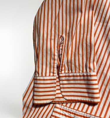 RALPH LAUREN 3/4 Sleeve Orange & White Striped Shirt Embroidered XL Anchor Logo - Thumbnail 5