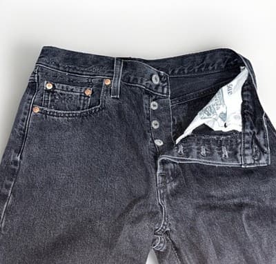 Levi’s Women’s 501 Black Jeans Button Fly Straight Leg Denim W 27 L32 Distressed - Thumbnail 3