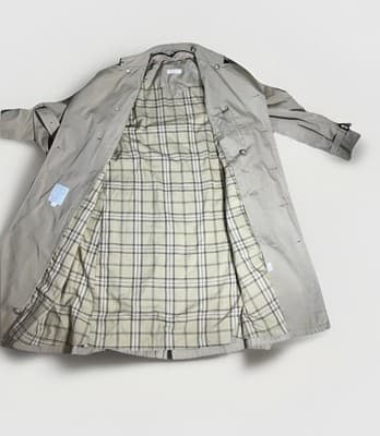 Vintage Brooks Brothers Trench Coat Wom. 42 L Khaki Belted Plaid Lined Made USA - Thumbnail 4