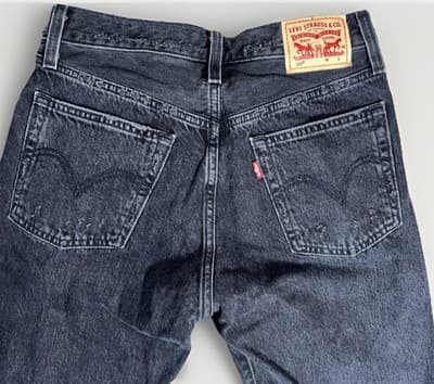 Levi’s Women’s 501 Black Jeans Button Fly Straight Leg Denim W 27 L32 Distressed - Thumbnail 4