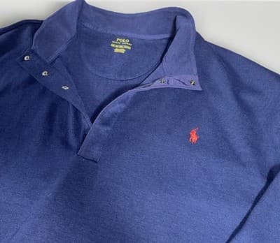 Polo Ralph Lauren Double-Knit Quarter Snap Pullover Navy Men’s Size 3 XB Preppy - Thumbnail 2