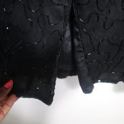 Denise Elle Dress Womens Large Beaded Sequin Short Sleeve Shoulder Pads - Thumbnail 7