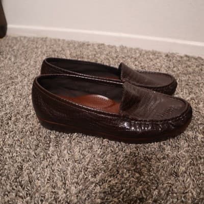 SAS Tripad Comfort Loafers Brown Faux Snake Skin Print Slip On Shoes Womens Sz 7 - Thumbnail 2