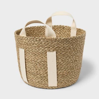 Small Natural Woven Basket Almond - Brightroom: Rectangle Storage, Paper Material, 4"x8"x6 - Thumbnail 6