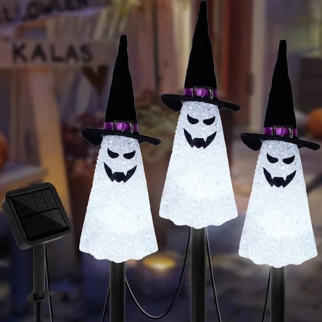 NEW Halloween GHOST Solar Outdoor Landscape Stake Lamps Yard Path Light Garden - Thumbnail 7