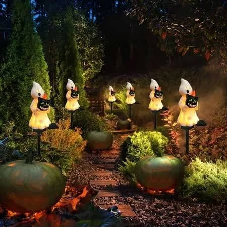 NEW Halloween GHOST Solar Outdoor Landscape Stake Lamps Yard Path Light Garden - Thumbnail 8