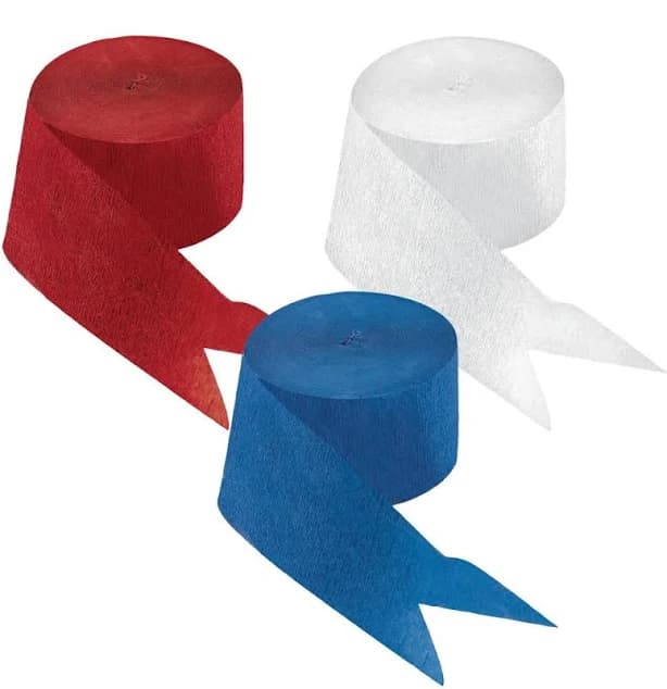 12X Bullseye Playground Red White & Blue Streamers 50” 8ct - Thumbnail 8