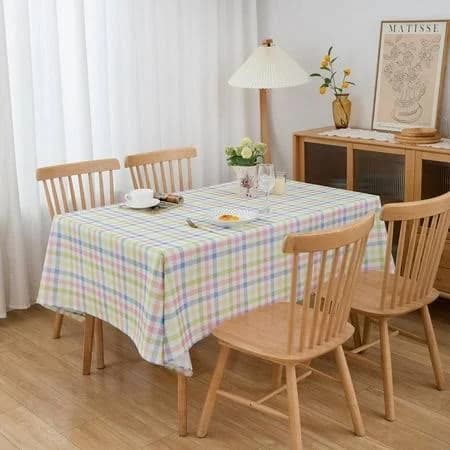 1ct Easter Pastel Gingham Plaid Table Cover - Spritz - Thumbnail 4