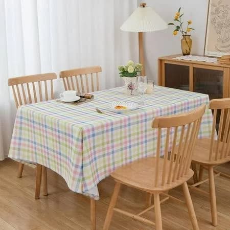 1ct Easter Pastel Gingham Plaid Table Cover - Spritz - Thumbnail 5