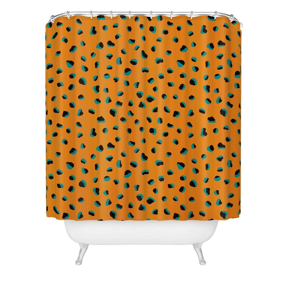 Funky Cheetah Animal Print Shower Curtain with Pretty Pop Design by Elisa - Society6 - Thumbnail 2