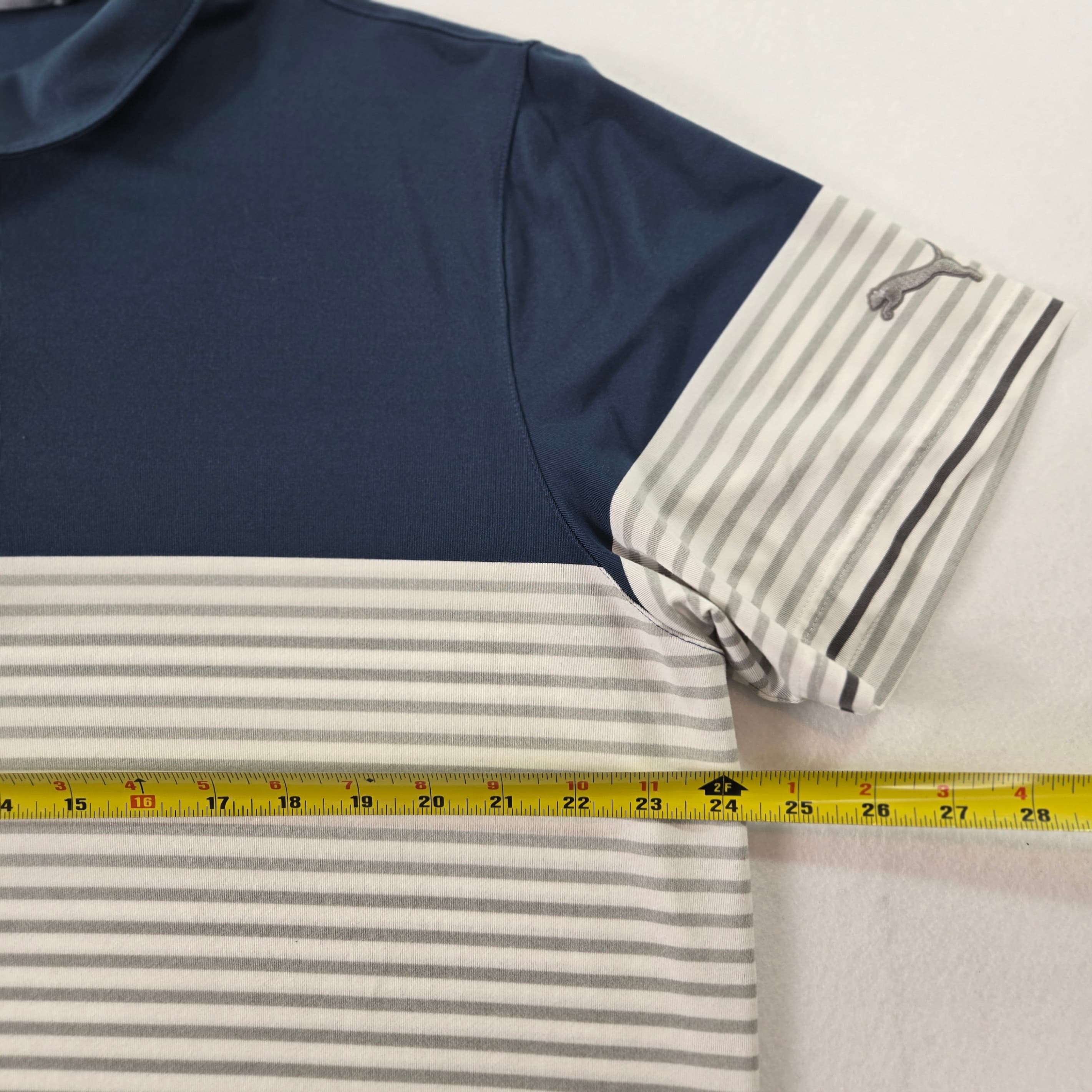Puma Men's Striped Polo Shirt Size XL - Thumbnail 3