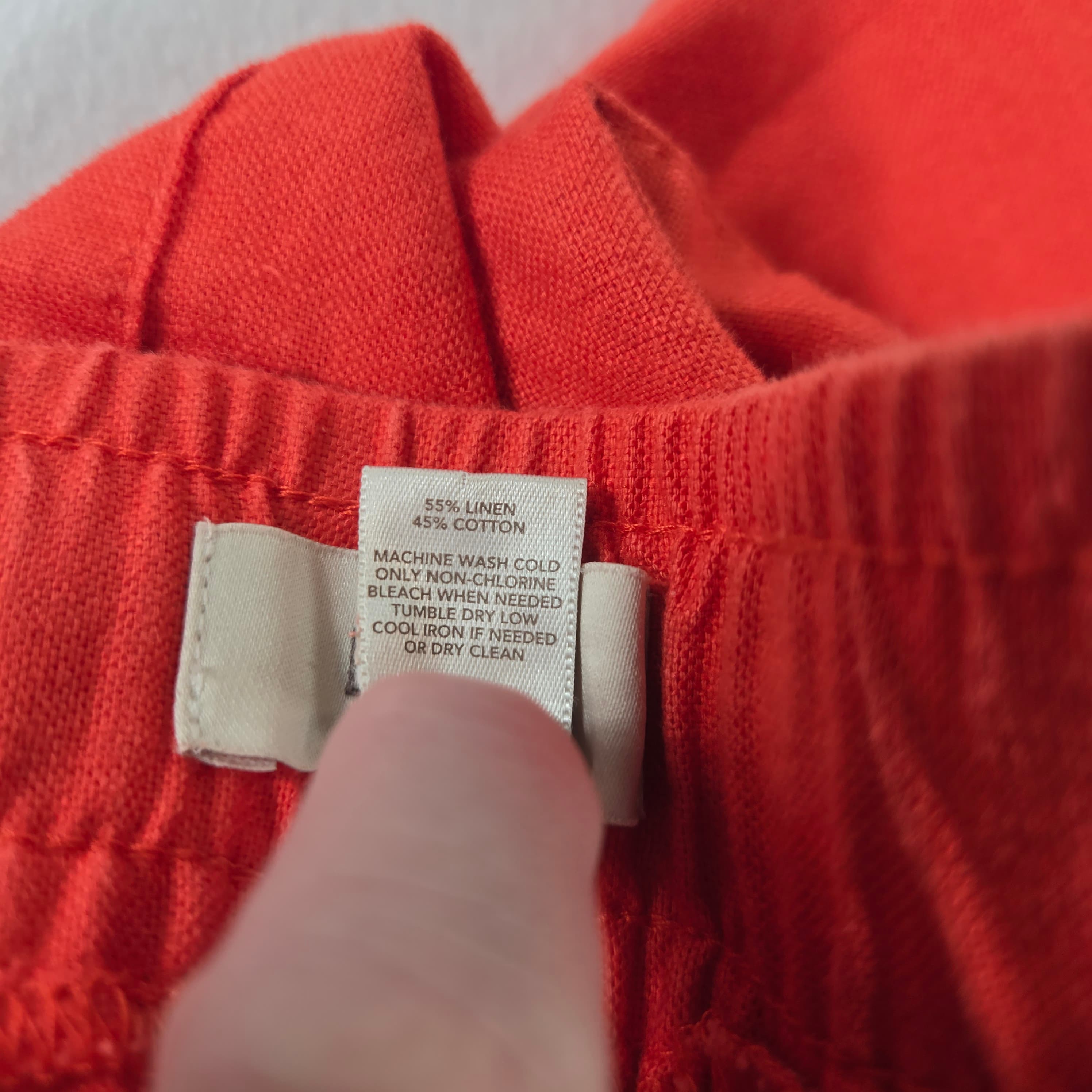 Loft Linen Blend Wide Leg Pants Red Size 8 - Thumbnail 2