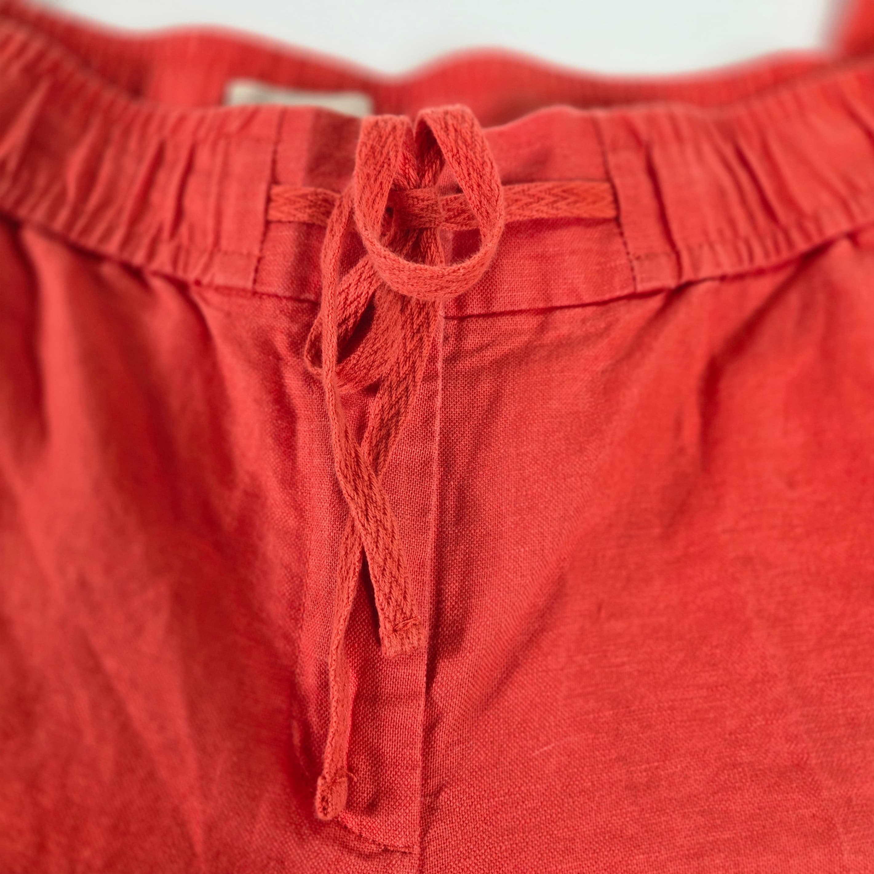 Loft Linen Blend Wide Leg Pants Red Size 8 - Thumbnail 4