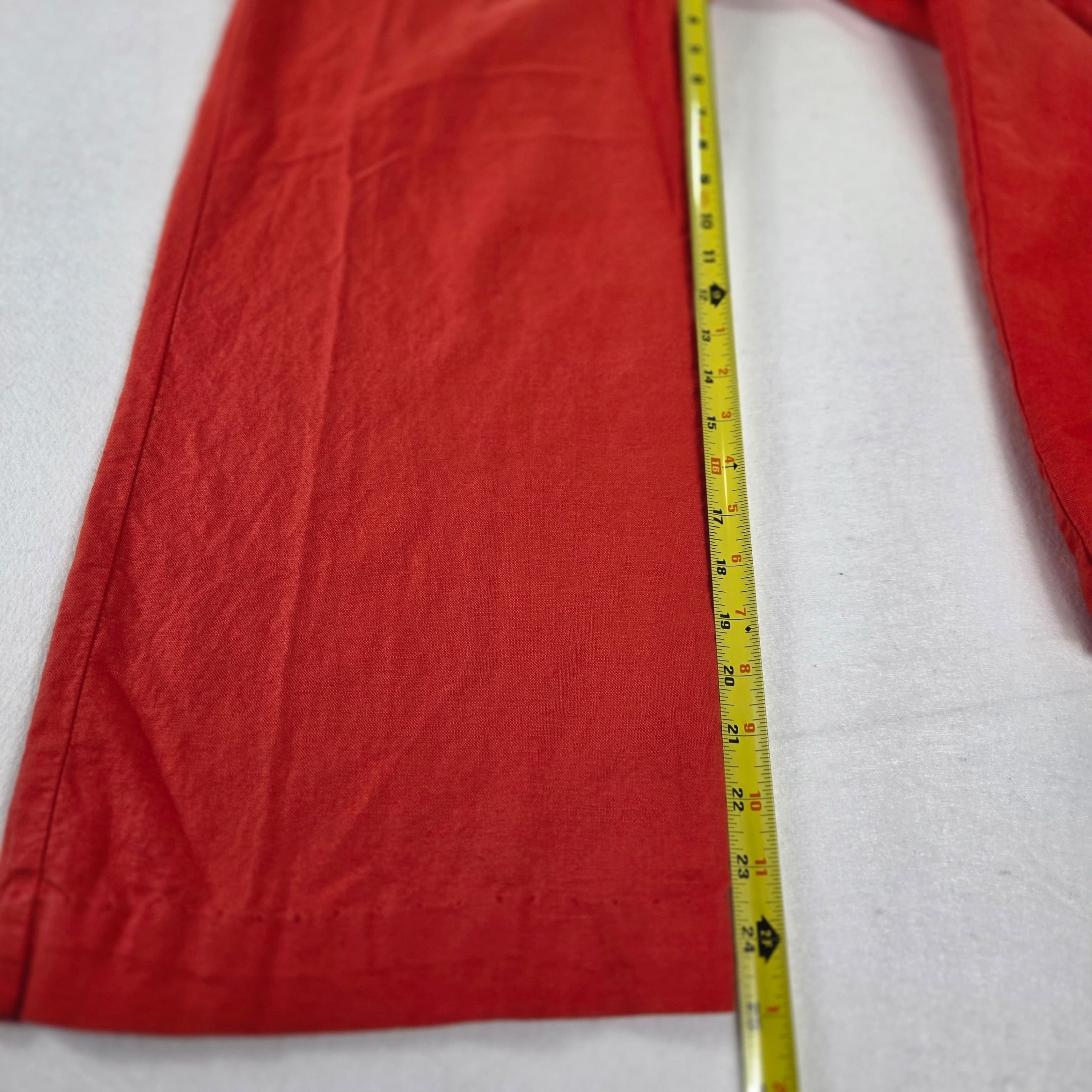 Loft Linen Blend Wide Leg Pants Red Size 8 - Thumbnail 5