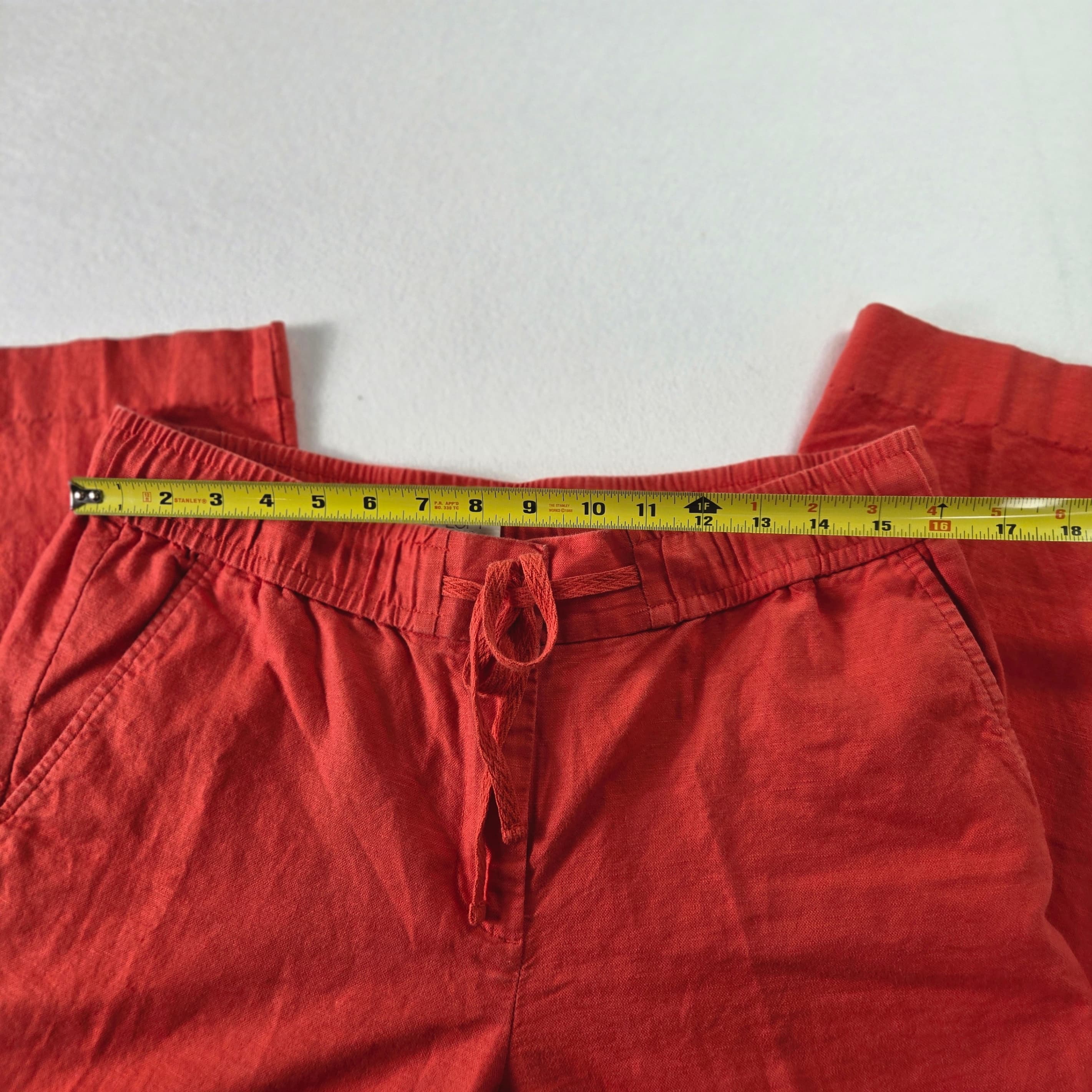 Loft Linen Blend Wide Leg Pants Red Size 8 - Thumbnail 7