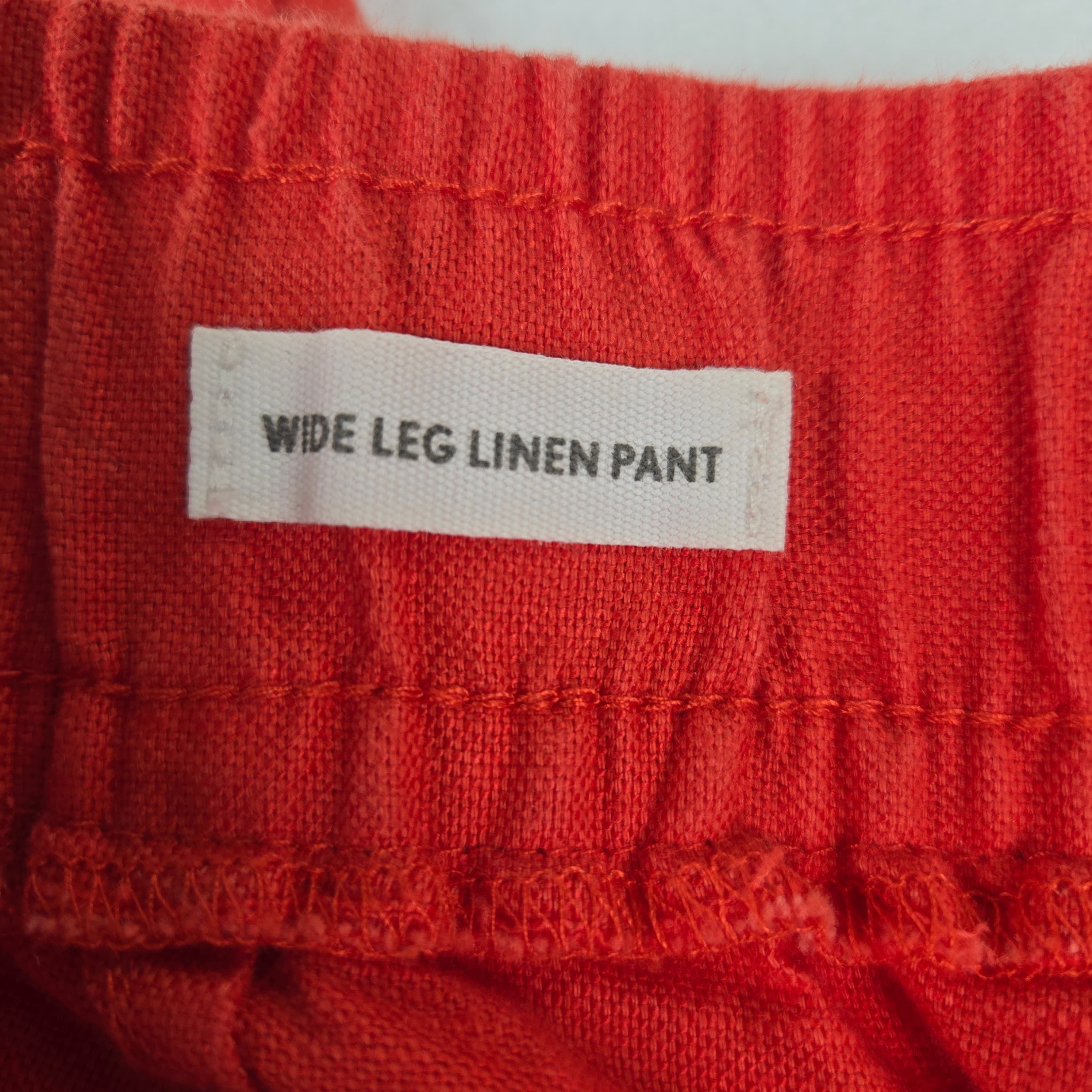 Loft Linen Blend Wide Leg Pants Red Size 8 - Thumbnail 9