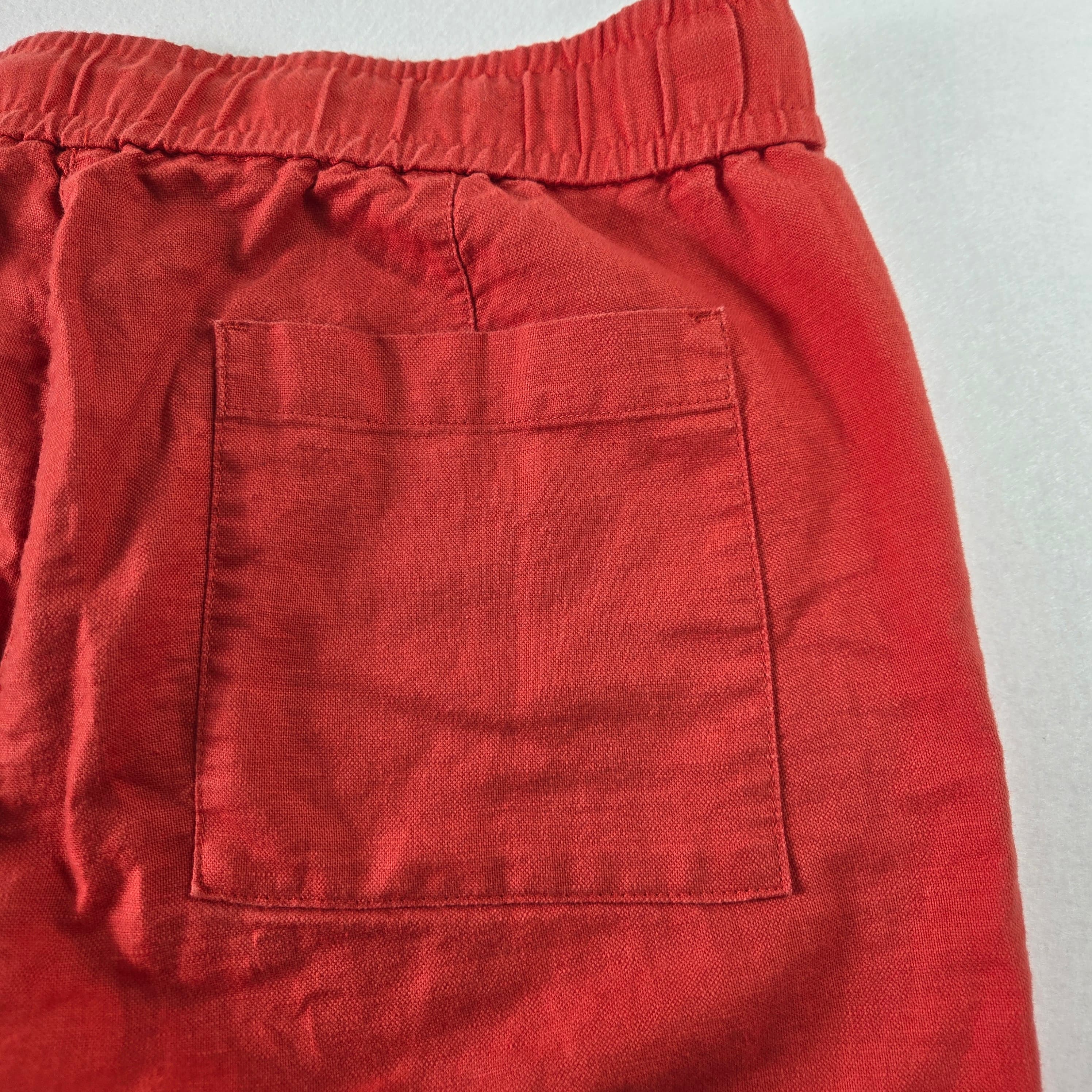 Loft Linen Blend Wide Leg Pants Red Size 8 - Thumbnail 12