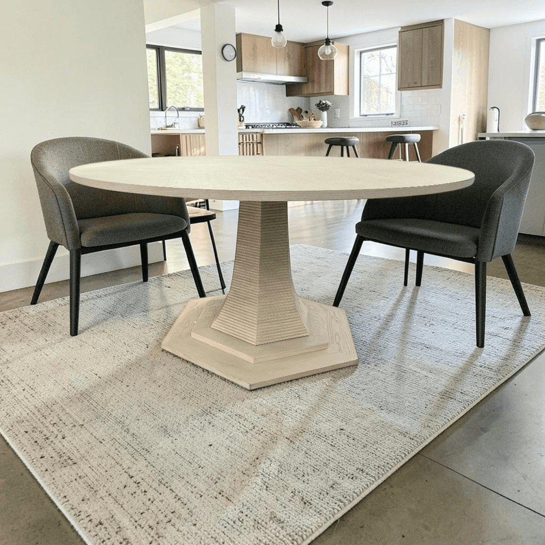 Maitland Smith Oak Round Solid Wood Dining Table