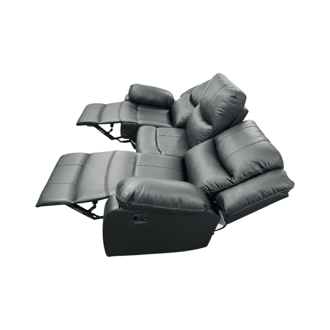 Latitude Run Kamarli Faux Leather Upholstered Solid and Manufactured Wood Frame Manual Reclining Sofa - Thumbnail 7