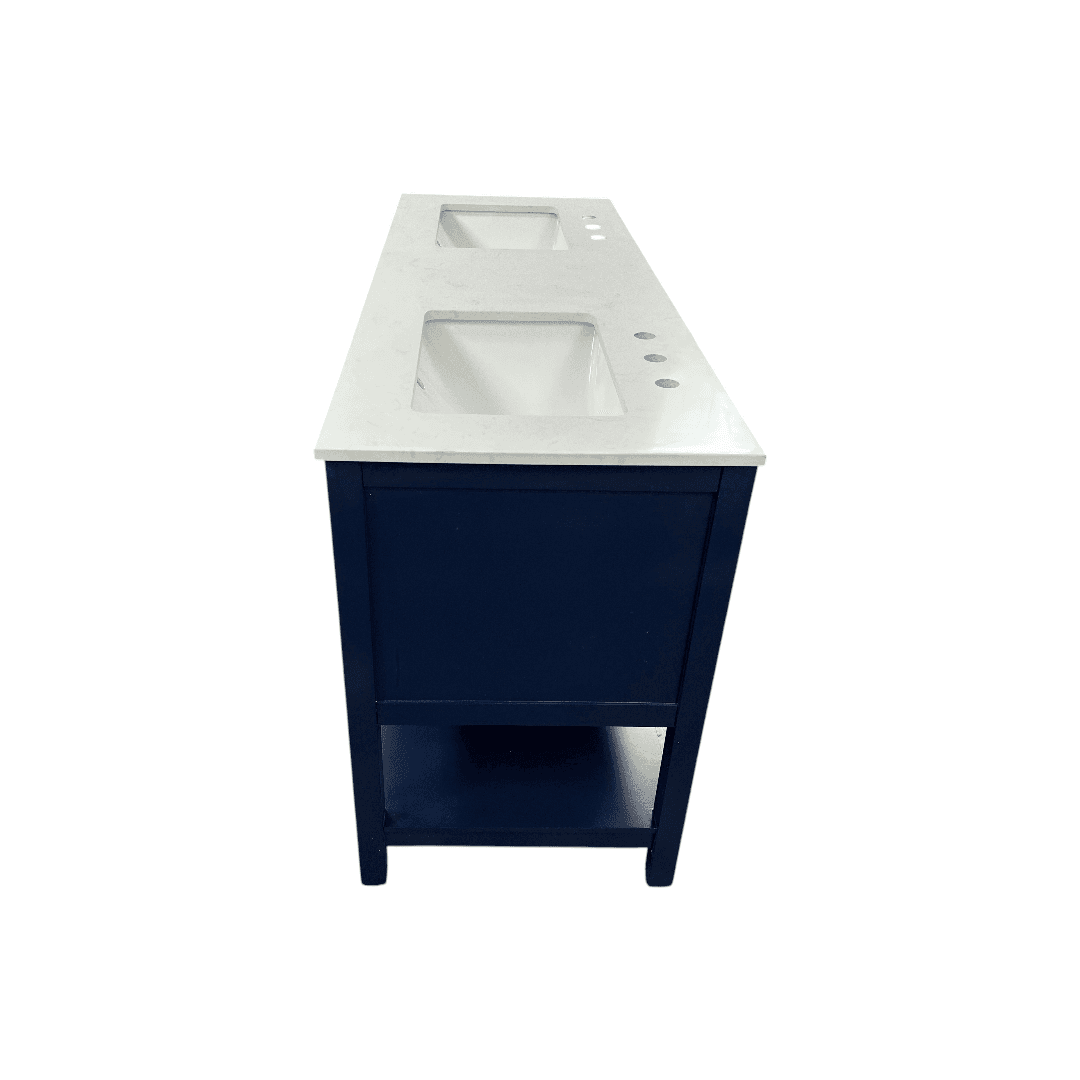 Latitude Run Brooks Double Bathroom Vanity with Marble Top - Thumbnail 7