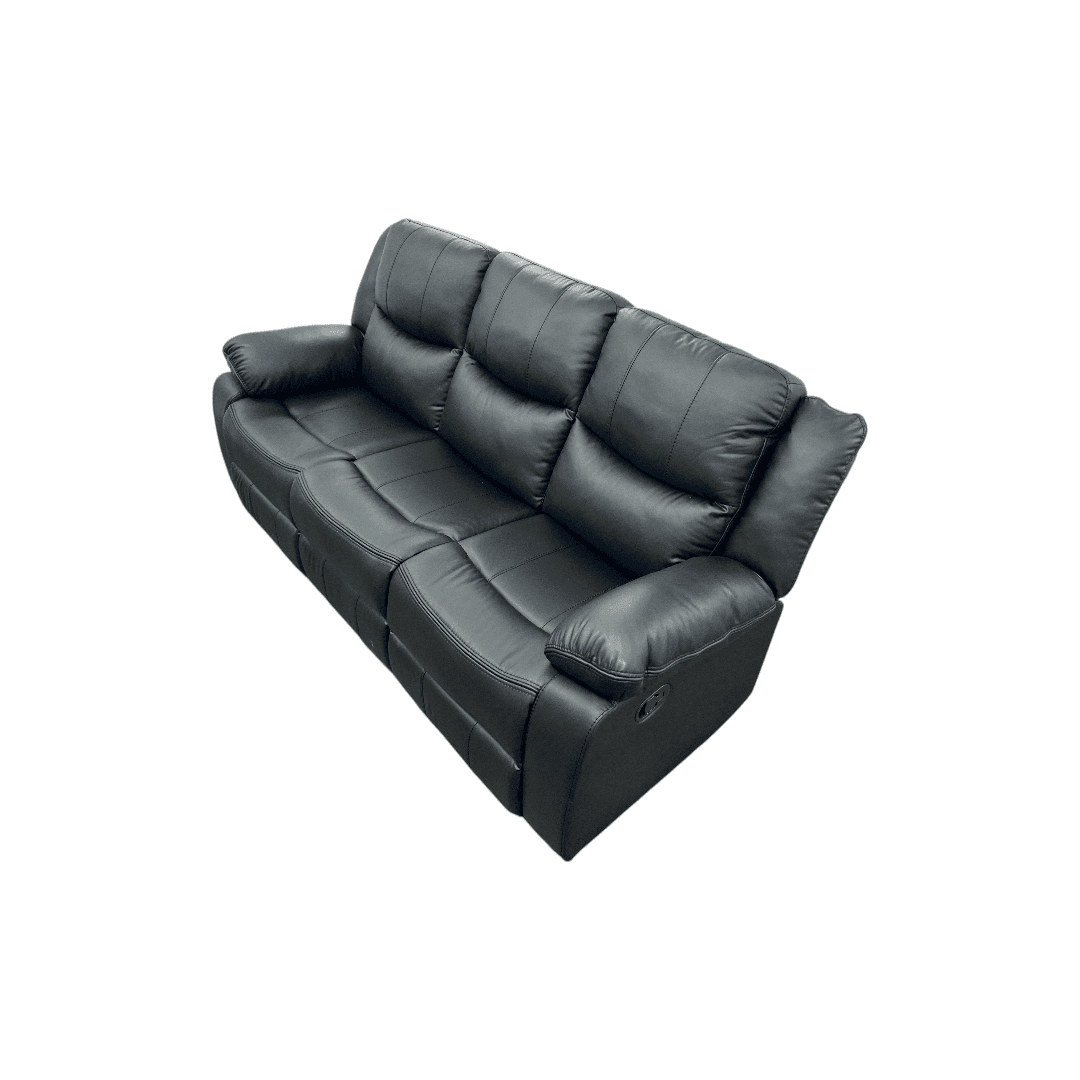 Latitude Run Kamarli Faux Leather Upholstered Solid and Manufactured Wood Frame Manual Reclining Sofa - Thumbnail 3
