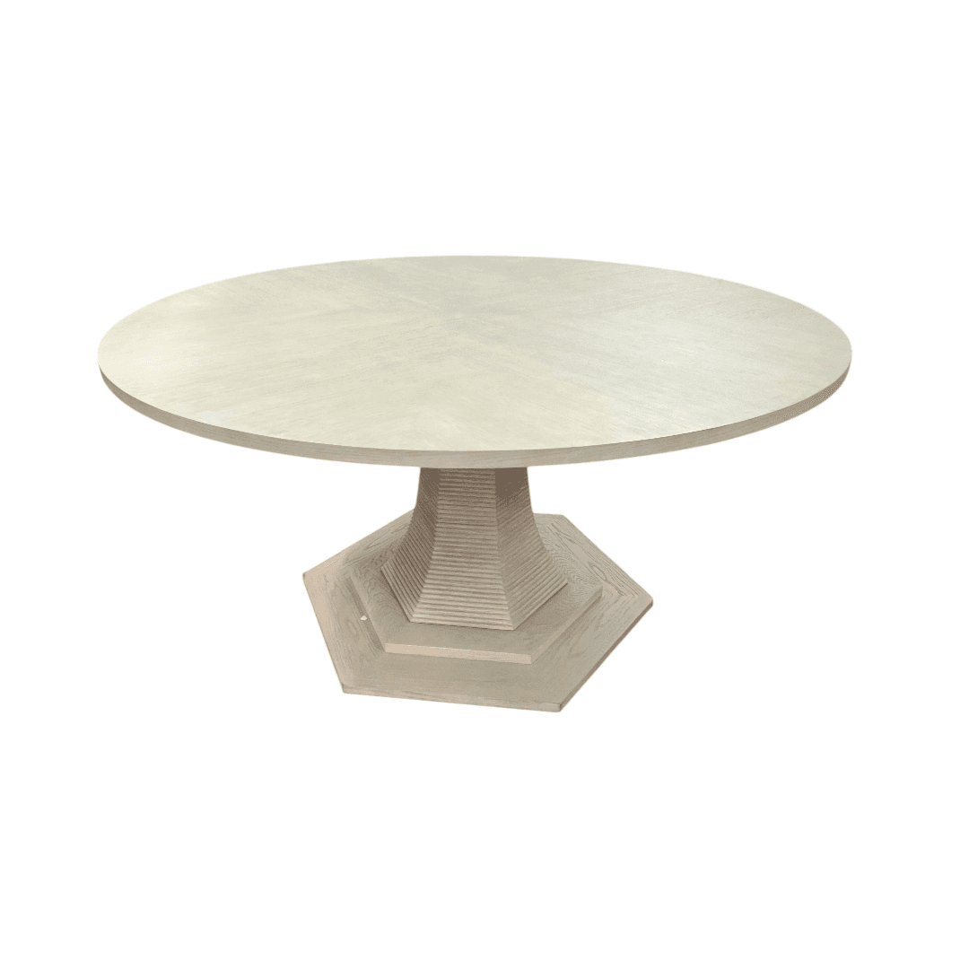 Maitland Smith Oak Round Solid Wood Dining Table - Thumbnail 9