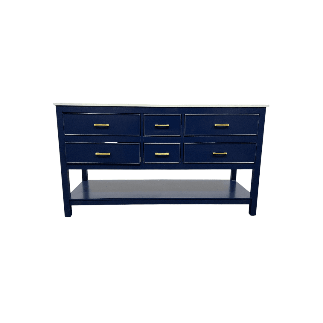 Latitude Run Brooks Double Bathroom Vanity with Marble Top - Thumbnail 2