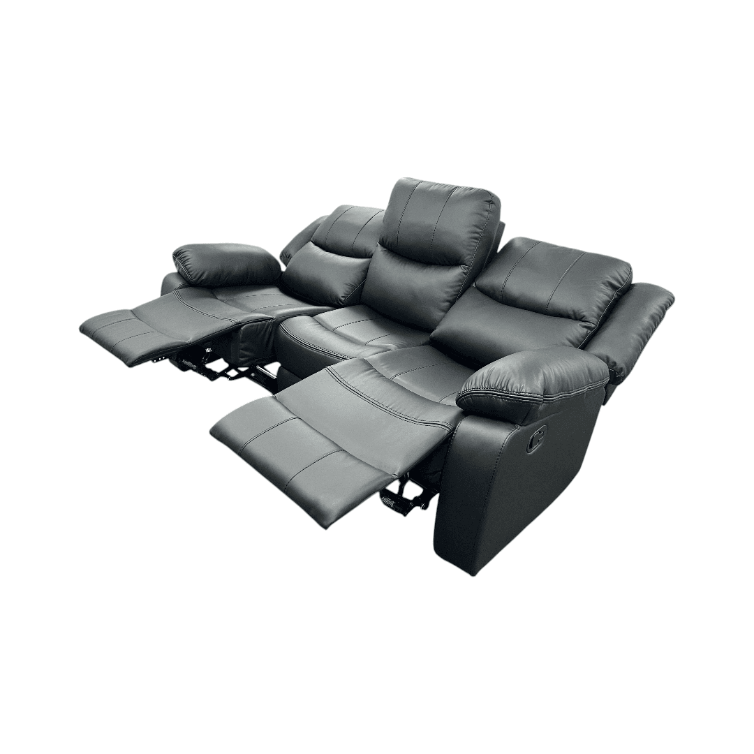 Latitude Run Kamarli Faux Leather Upholstered Solid and Manufactured Wood Frame Manual Reclining Sofa - Thumbnail 6