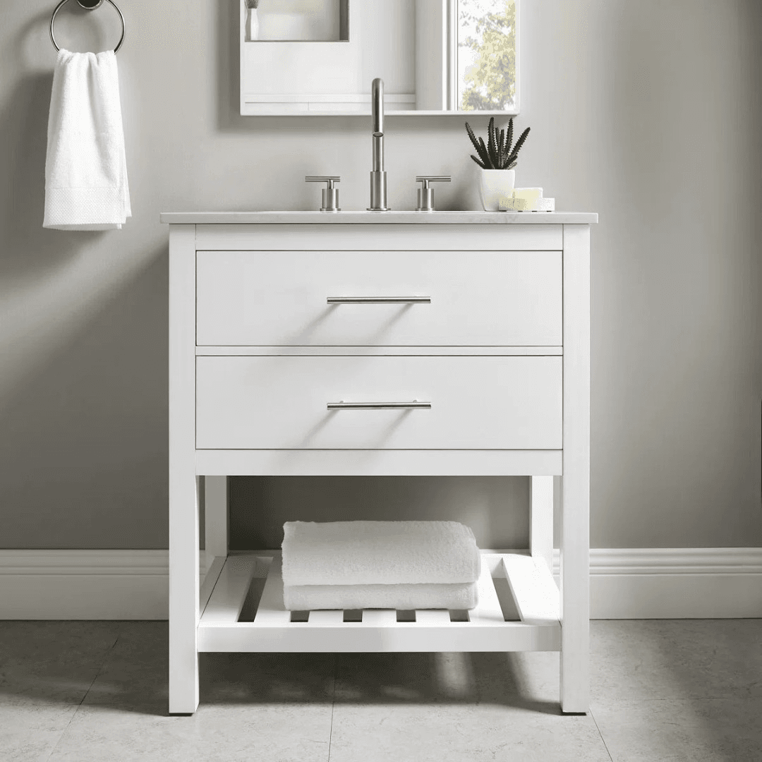 Lark Manor Carnavon Single Bathroom Vanity with Engineered Stone Top