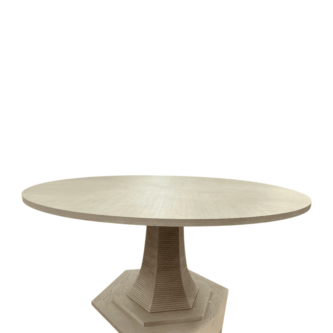Maitland Smith Oak Round Solid Wood Dining Table - Thumbnail 13