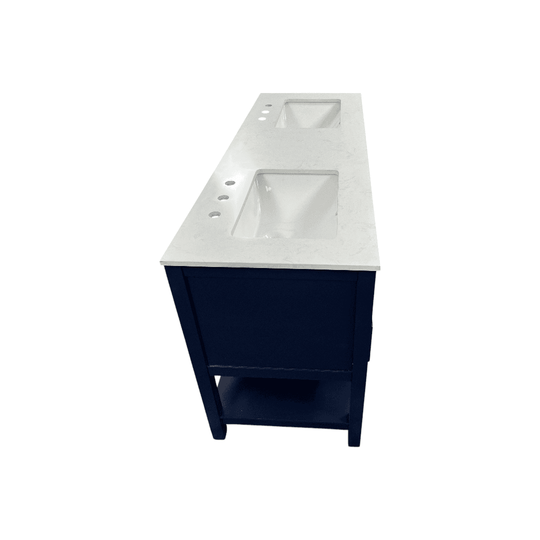Latitude Run Brooks Double Bathroom Vanity with Marble Top - Thumbnail 8