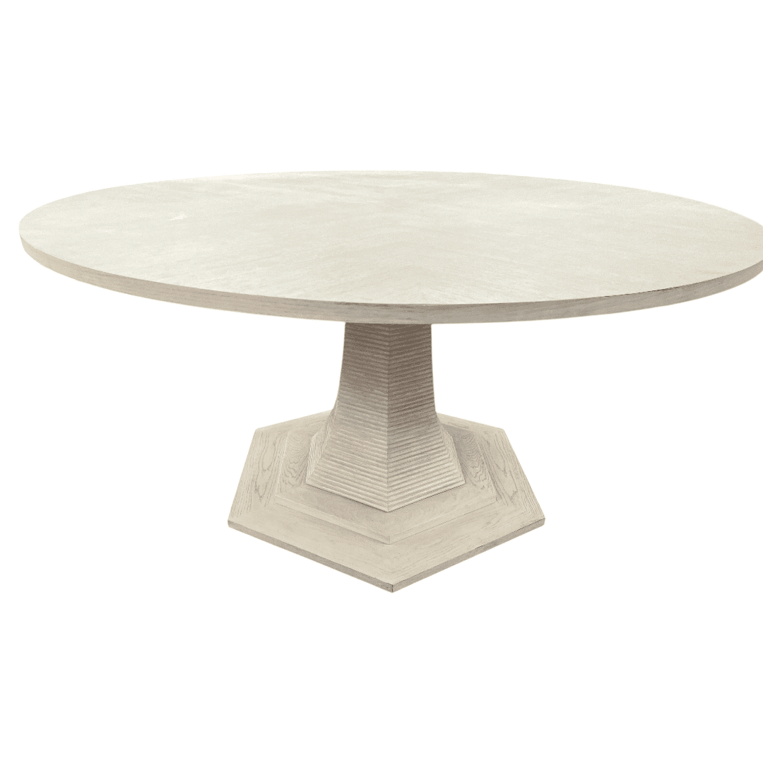 Maitland Smith Oak Round Solid Wood Dining Table - Thumbnail 10