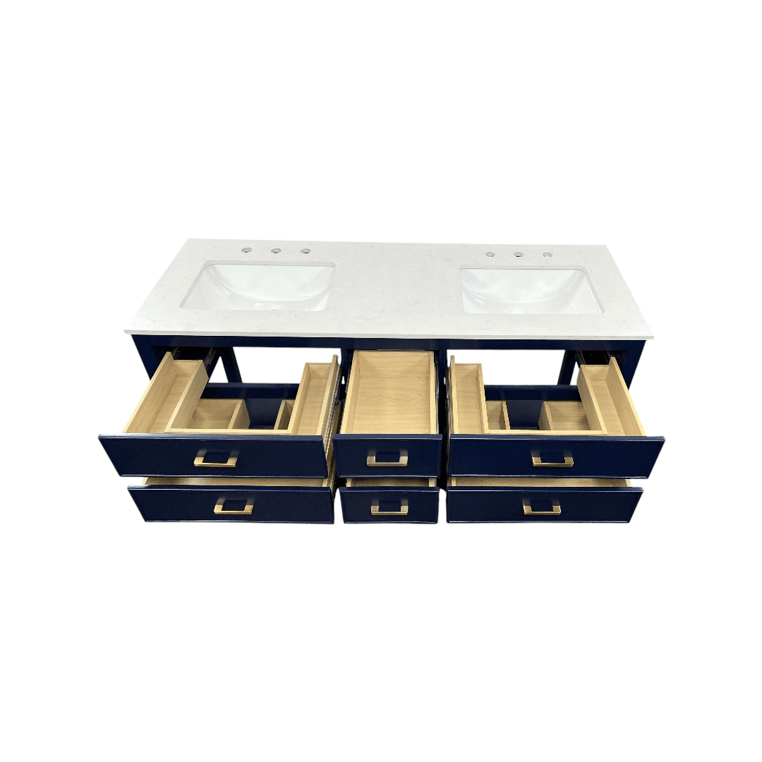 Latitude Run Brooks Double Bathroom Vanity with Marble Top - Thumbnail 11