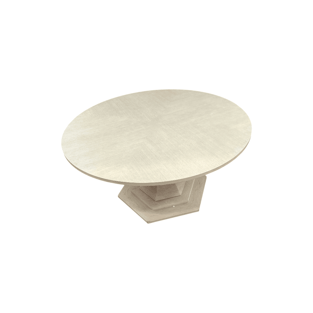 Maitland Smith Oak Round Solid Wood Dining Table - Thumbnail 11